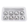 8Pcs Stainless Steel Whiskey Stones With Clip, Reusable Metal Ice Cubes Balls, Round Chilling Rocks Wine Chiller With Storage Case, Cooling Balls For Drinks Beverage Bar Beer(Diamond)