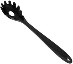 Silicone Pasta Fork (11.2"), High Heat Resistant To 480°F, Food Grade Pasta Spoon, BPA Free, Spaghetti Strainer & Server Spoon (Black, Noodle Spoon) -KitchenAid Shop 316TlbdRoeL. AC