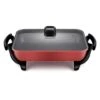 Family Size Rapid Heat Electric Skillet, Electric Ceramic Titanium Skillet, Easy To Clean, Non-stick Electric Skillet With Glass Vented Lid, Red -KitchenAid Shop 316ULQjsEWL