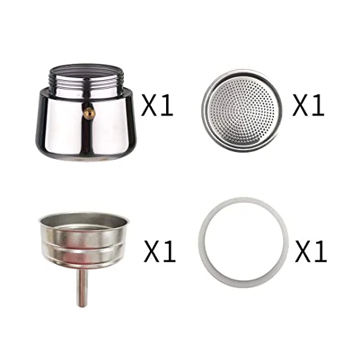Mini Stovetop Espresso Maker, Small Italian Moka Pot, Cafe Maker For Coffee, Cappuccino And Latte, Stainless Steel, 200 Ml / 7 Oz/ 4 Cups (espresso Cup= 50 Ml) 8 Mini Stovetop Espresso Maker, Small Italian Moka Pot, Cafe Maker For Coffee, Cappuccino And Latte, Stainless Steel, 200 Ml / 7 Oz/ 4 Cups (espresso Cup= 50 Ml) - Image 6