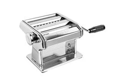 Marcato 8356 Atlas Ampia Pasta Machine, Made In Italy, Chrome Plated Steel, Silver, Includes Pasta Cutter, Hand Crank, & Instructions
