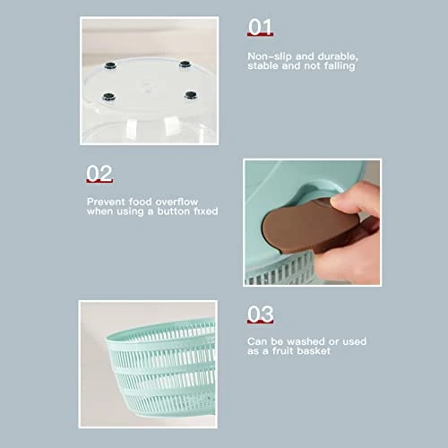 JOLIXIEYE Salad Spinner Vegetable Drying Machine Save Time And Energy Thorough Cleaning Washer For Reduces Residue On The Fruits 5 JOLIXIEYE Salad Spinner Vegetable Drying Machine Save Time And Energy Thorough Cleaning Washer For Reduces Residue On The Fruits - Image 3