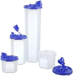 Smart Oil Dispenser Storage Combo Set Of (1.1L+585ml+2x250ml) Air-Tight & Leak Resistant Plastic Round Modular Container- For Vinegar| Oils| Water| BPA Free| Refrigerator Safe- Black -KitchenAid Shop 317ulFnWsQS. AC