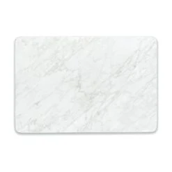 Carrara White 16” X 10” Marble Board With Non-Slip Rubber Feet - Dough Pastry And Cutting Board