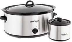 Crock-Pot Large 8 Quart Slow Cooker With Small Mini 16 Ounce Portable Food Warmer, Kitchen Appliance Bundles, Stainless Steel
