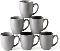 16oz Coffee Mugs Set Of 6, Large Ceramic Coffee Mugs For Men, Women, Dad, Mom, Modern Coffee Mugs With Handle For Tea,Latte,Cappuccino,Cocoa. Dishwasher&Microwave Safe, Matte Blue 22 16oz Coffee Mugs Set Of 6, Large Ceramic Coffee Mugs For Men, Women, Dad, Mom, Modern Coffee Mugs With Handle For Tea,Latte,Cappuccino,Cocoa. Dishwasher&Microwave Safe, Matte Blue -KitchenAid Shop 31A dke4wBL. AC