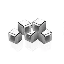 6PCS Whiskey Stones Stainless Steel Ice Cubes, Reusable Metal Ice Stones, Freezer Storage Tray For Beer Wine Cooler, Pub Bar Accessories