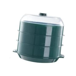 Bothyi Round Microwave Heating Steamer Cooking Pot Container For Fast Home, Green Three Layer -KitchenAid Shop 31AhEhx1DyL