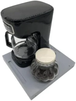 Kitchen Countertop Wooden Caddy Slider Tray | Solid Wood Tray And Frame | Smooth Rolling Wheels | Useful For Coffee Maker/Stand Mixer/Blender (13" X 13", Lightly Scorched) -KitchenAid Shop 31BLZOoufcL. AC