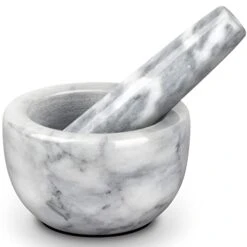 Mortar And Pestle Set Natural Marble Grinder Spice Herb Grinder Pill Crusher Large Size 5.5in -KitchenAid Shop 31Bpt4cYdL