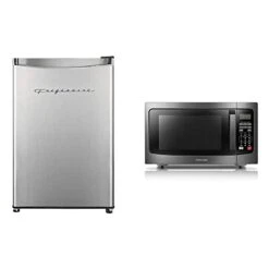 FRIGIDAIRE Rigidaire EFR321-AMZ 3.3 Cu Ft Stainless Steel Mini Fridge, Perfect For Home Or The Office, Platinum Series & TOSHIBA EM131A5C-BS Countertop Microwave Ovens 1.2 Cu Ft, 1100W