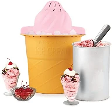 Electric Ice Cream Maker, 4 Quarts, Soft Serve Machine With Easy-Carry Handle For Ice Cream, Frozen Yogurt Or Gelato, Blue 12 Electric Ice Cream Maker, 4 Quarts, Soft Serve Machine With Easy-Carry Handle For Ice Cream, Frozen Yogurt Or Gelato, Blue - Image 10