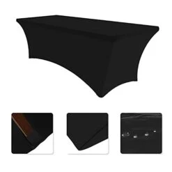- 2Pack, 6FT Spandex Table Cover Fitted Rectangular Tablecloth Stretchable Fabric Lycra Tablecloth 6 Ft Wrinkle-Free For Party Dj Tradeshows Banquet Weddings Cocktail, 2 Pcs -KitchenAid Shop 31CaoipcUzL