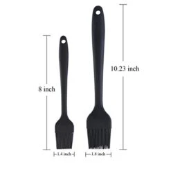 2 Pack Heat Resistant Silicone Basting Brush,Black Long Handle Pastry Brush For Grilling, Baking, BBQ And Cooking