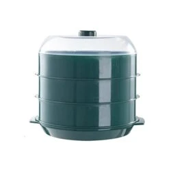 Bothyi Round Microwave Heating Steamer Cooking Pot Container For Fast Home, Green Three Layer -KitchenAid Shop 31D7SPV5o9L