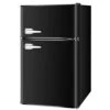 3.1 Cu Ft Mini Fridge With Freezer - 2 Door Compact Refrigerators With Refrigerators Thermostat, Retro Mini Fridgefor Bedroom, Office, Stainless Steel Black