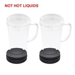 Blender Cups Replacement 22 Oz Tall Cup Includes Flip Top To Go Lid Replacement Part Compatible With 250W Magic Bullet MB 1001 Blenders(2pack) -KitchenAid Shop 31DD1AqksPL