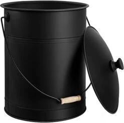 Magabeli Ash Bucket With Lid Outdoor And Indoor Coal Bucket For Fireplace Medium Fire Bucket Metal Ash Can For Grill Charcoal Bucket Essential Tools For Fireplace Fire Pit Wood Burning Stove Black -KitchenAid Shop 31Dt3Xd2MvL. AC