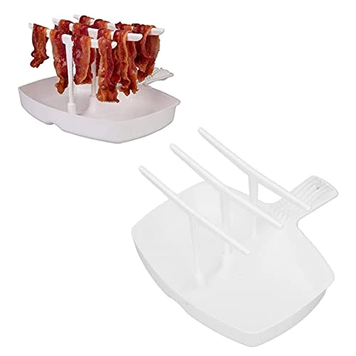 Microwave Bacon Cooker, PP Plastic Microwave Bacon Rack Heat Resistant Microwave Bacon Tray, Bakes 18 Pieces Healthier Crispy Bacons At A Time, Great For Adults, College Students 7 Microwave Bacon Cooker, PP Plastic Microwave Bacon Rack Heat Resistant Microwave Bacon Tray, Bakes 18 Pieces Healthier Crispy Bacons At A Time, Great For Adults, College Students - Image 5
