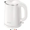 Stainless Steel Double Wall Electric Kettle Water Heater For Tea Coffee W/Auto Shut-Off And Boil-Dry Protection, 1.0L (White)