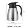 34 Oz Thermal Coffee Carafe, Stainless Steel Insulated Vacuum Coffee Carafes For Keeping Hot, 1 Liter Beverage Dispenser (Silver) -KitchenAid Shop 31Ea9iV8mLL