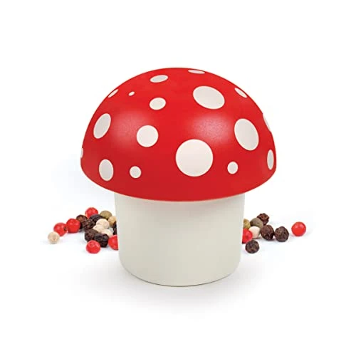 MERRY MUSHROOM Herb Grinder, Red/White, 3 Inches 3 MERRY MUSHROOM Herb Grinder, Red/White, 3 Inches