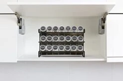 GONGSHI 3 Tier Spice Rack Organizer With 21 Empty Spice Jars, 386 Spice Labels, Chalk Marker And Funnel Set For Countertop Cabinet Pantry Or Wall Door Mount - Black