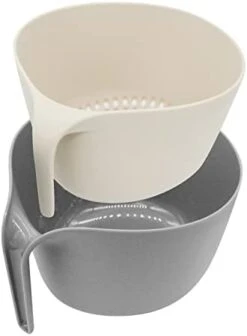 Food Strainers,Kitchen Colander,2-in-1 Stackable Large Bowl Set With Long Handle For Draining,Soaking,Straining Pasta,Noodles,Fruits And Vegetable,Cooked Food Or Mixing-4.5 Quart -KitchenAid Shop 31FOtpax UL. AC