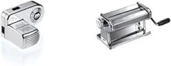 Marcato 8356 Atlas Ampia Pasta Machine, Made In Italy, Chrome Plated Steel, Silver, Includes Pasta Cutter, Hand Crank, & Instructions -KitchenAid Shop 31FXYoyed1L. AC