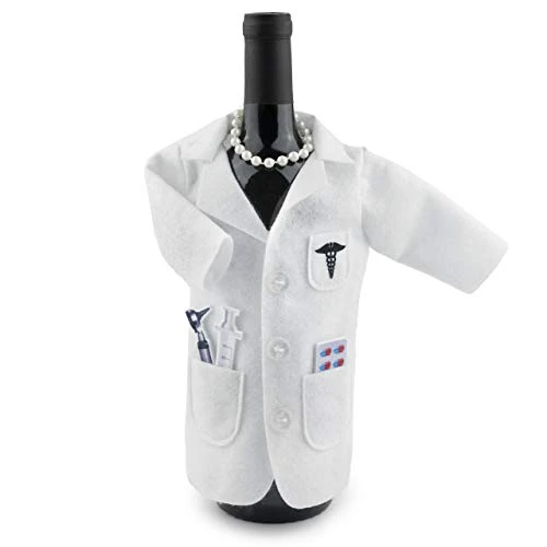 White Coat Wine Gifts For Women Doctors - Felt Wine Gift Bag With Otoscope, Syringe, Capsules, Necklace, Doctors Wine Cover Gifts For Graduation Birthday Anniversary Nurse Practitioner Gifts For Women 3 White Coat Wine Gifts For Women Doctors - Felt Wine Gift Bag With Otoscope, Syringe, Capsules, Necklace, Doctors Wine Cover Gifts For Graduation Birthday Anniversary Nurse Practitioner Gifts For Women