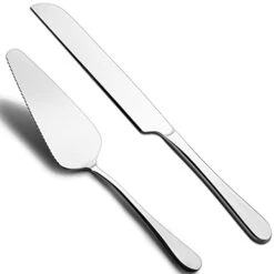 2PC Premium Cake Knife And Server Set – Stainless Steel Cake Cutting Set For Wedding, Include Cake Server And Cake Cutter Set For Wedding, Birthday, Parties And Mothers Day Gifts, Dishwasher Safe