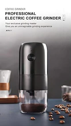 Electric Coffee Grinder Portable -One Button Control Coffee Bean Grinder Core Espresso Grinder Strong Power Uniform Grinding Adjustable ThicknessUSB-Rechargeable (Black) -KitchenAid Shop 31Fcydr0OzL