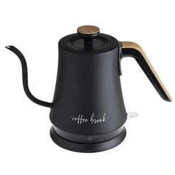Ook With Color Electric Gooseneck Water Kettle, High Grade Stainless Steel, 1 Liter, Quick Boil Electric Kettle With 360 Degree Swivel Base, 1000 Watt Boiling Power (Matte Black)