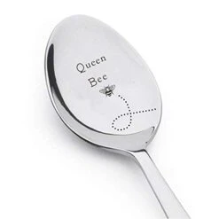 Queen Bee - Gourmet Coffee Spoon Gift - Stainless Steel Spoon - Engraved Unique Gift - Cute Spoon Item - Gift For Him -Gift For Her - Spoon Gift #A28