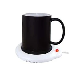 Mug Warmer For Home & Office. Great For Warming Up Cups, Coffee Mugs, Wax, And Beverages On Desks, Tables & Countertops. Electric Heated Plate Warms Quickly. Enjoy Hot Drinks On Cold Days.