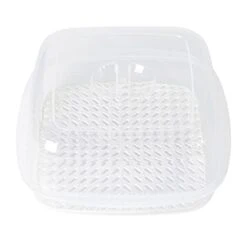 QHHVAIT Microwave Oven Steamer Plastic Cook Container With Lid For Steamed Bun Dumpling Transparent