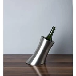 Viski Convex Wine Chiller, Double Walled Insulated Wine Bottle Holder, Stainless Steel Wine Accessory -KitchenAid Shop 31HleDGF91L