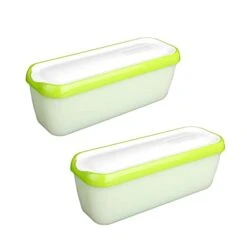 Ice Cream Storage Containers With Lids 2 Pack - 1.5 Quarts Reusable Homemade Ice Cream Tubs, Freezer Containers Perfect For Sorbet, Frozen Yogurt Or Gelato (Green) -KitchenAid Shop 31HsbeE6zFL