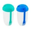 Alad Cup With Fork And Salad Dressing Holder, Lunch Salad Container Salad Container For Lunch Keep Fit Fresh Salad Meal Shaker Cup 2022 Portable Fresh Salad Cup To Go (green&blue-2pc)