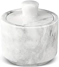 Marble Salt Cellar With Lid, Multi-Purpose Marble Container For Salt, Pepper, Paprika And Powdered Herbs, Marble Box For Jewelry, Watches And Accessories (White) -KitchenAid Shop 31IXVxQSBNL. AC