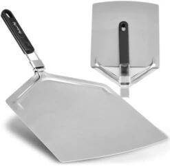 Pizza Peel - Extra Large, Stainless Steel Metal Pizza Paddle With Folding Handle, Pizza Oven Accessories - 13 Inch X 15 Inch -KitchenAid Shop 31IZGajxx9L. AC