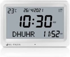Automatic Worldwide Digital 8 Azan Prayer Sounds Islamic Wall And Desk Clock For USA FAJ-113 - Jet Black -KitchenAid Shop 31InB98CkWL. AC