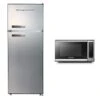 FRIGIDAIRE EFR753-PLATINUM EFR753, 2 Door Apartment Size Refrigerator With Freezer, Retro Chrome Handle, 7.5, Silver & BLACK+DECKER EM720CB7 Digital Microwave Oven 700W, Stainless Steel, 0.7 Cu.ft -KitchenAid Shop 31IpYHrRdzL