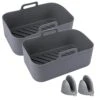 2PCS Air Fryer Silicone Pot For Ninja Foodi Dual DZ201 DZ401, Reusable Air Fryer Silicone Liners For Ninja 8QT With Mitts Basket Accessories -KitchenAid Shop 31JMVHVboAL