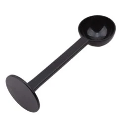 2 In 1 Measurement Coffee Spoon Tamping Coffee Measuring Spoon Espresso Machine Powder Spoon Coffee Kitchen Tool, Black