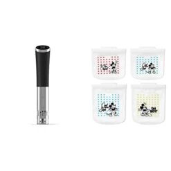 Accu Slim Sous Vide Immersion Circulator, 800W With Pyrex Reusable Platinum Grade Silicone Food Storage Bag, Disney Mickey Mouse