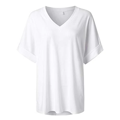 Meikosks Womens Summer Short Sleeve Shirt V Neck Tops Solid Color Basic Pullover Workout Blouses 4 Meikosks Womens Summer Short Sleeve Shirt V Neck Tops Solid Color Basic Pullover Workout Blouses - Image 2