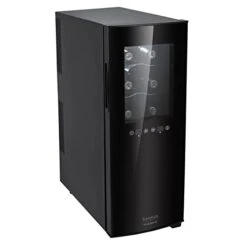 12-Bottle Free Standing Dual Zone Fridge And Chiller Wine Cooler, One Size, Black