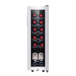 Mini Fridge Compressor Cooler, 12 Bottles Wine Refrigerator, Freestanding Wine Cellar 41F-64F One Touch Temperature Control, For Home, Office Or Bar.