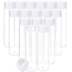 16 Pack 12 Ounce Clear PET Plastic Juice Bottles Empty Round Bottles With Lids For Juice, Milk, Tea And Other Beverages